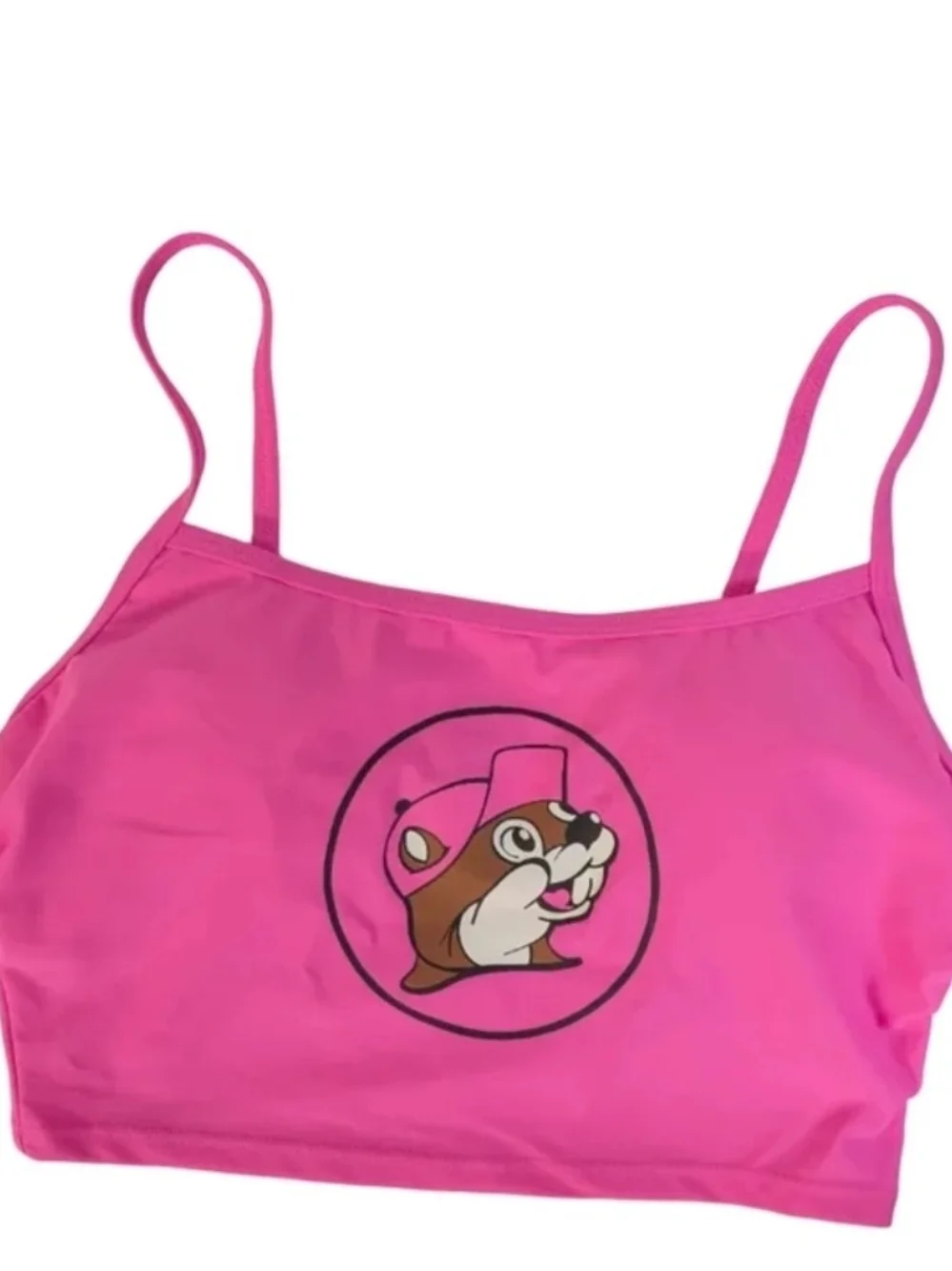 Buc-ee's Women's Pink Logo Swim Top.